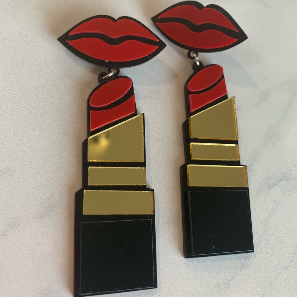 Lipstick Statement Earrings